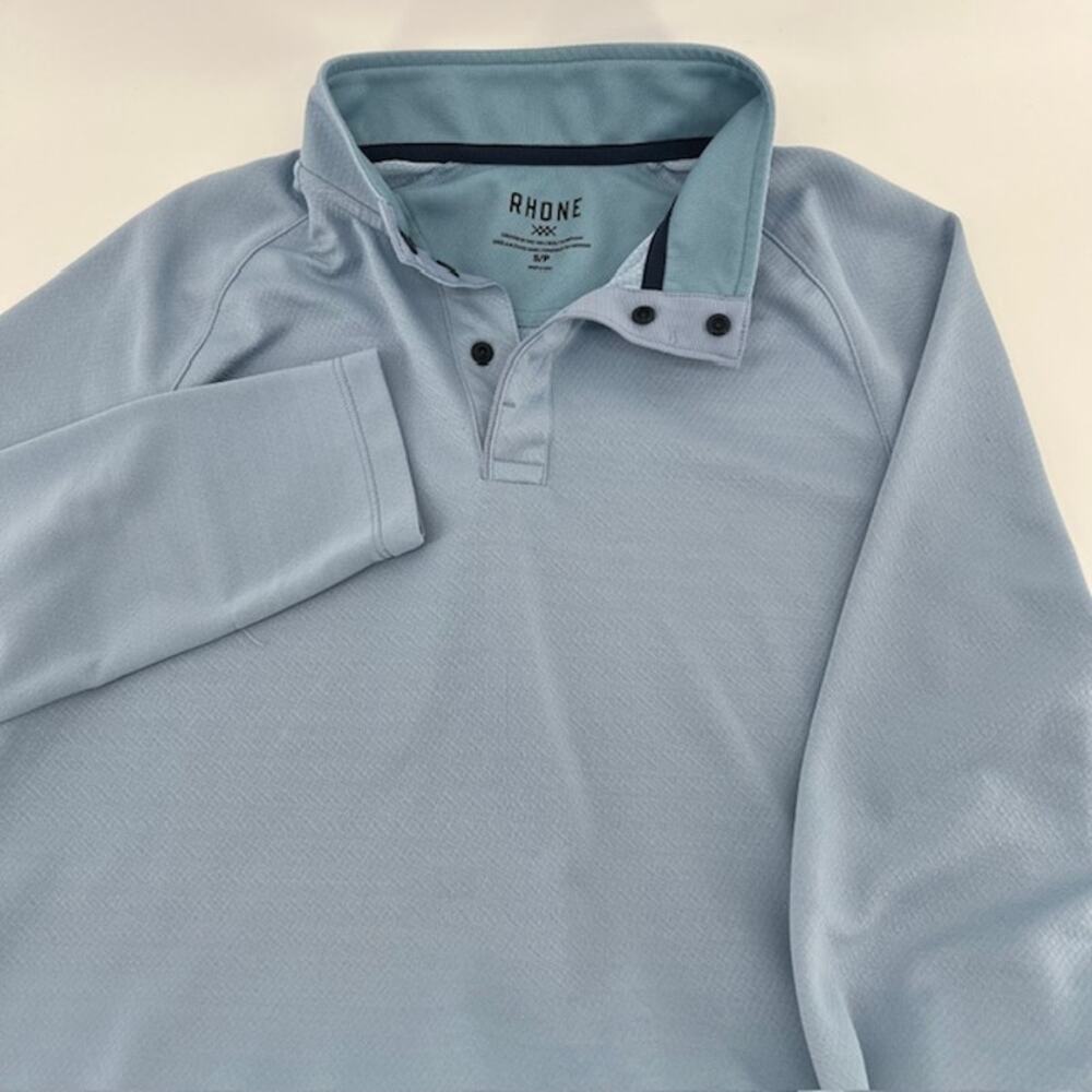 Rhone Clubhouse Quarter Snap Pullover Shirt Men S Long Sleeve Blue Athletic